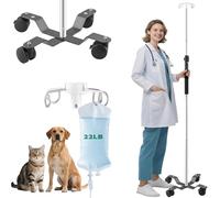 Crilealym - Soporte de piso IV portátil de 47 a 100 pulgadas con ruedas con 4 ganchos, soporte para bolsa IV, soporte telescópico, soporte para bomba de alimentación de acero inoxidable, poste de