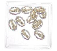 CRILSTYLEO 12 Piezas Manicura De Diamantes De Jesús Gel Clavo Pegatinas Encanto Polaco Calcomanías Mate Envidiar Pedrería Plata Libra Esterlina Accesorios Oro Brillantina Equipo Metal