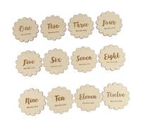 CRILSTYLEO 12 Piezas Tarjetas Mensuales De Bebe De Inglaterra Tarjeta De Anuncio De Nacimiento Récord Del Primer Del Bebé Marcador De Personalizable Beige Bambú