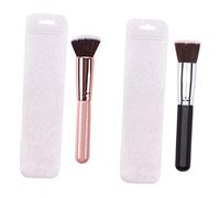 CRILSTYLEO 2piezas De Maquillaje De Mango De Sintético Para y Base De Pinceles De Maquillaje Chic y Funda Transparente
