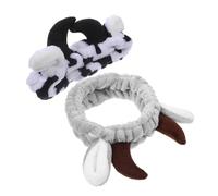 CRILSTYLEO 2piezas Diademas De Cuidado Facial De Vaca Ajustables y Suaves Para Maquillaje y Rutinas De Spa Para Mujeres y Adolescentes