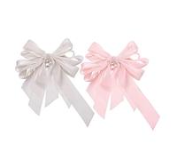 CRILSTYLEO 2piezas Horquillas De Gran Lazo Perlas Para Mujeres Accesorios De Pelo Elegantes Para Cabello De Dama Para Ceremonias y Fiestas