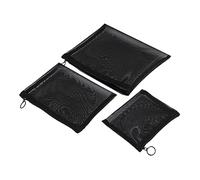 CRILSTYLEO 3 Piezas Bolsa de lapices Cargadores Pinceles Maquillaje rizador de pestañas Makeup Organizer Box Mascara Neceser para Maquillaje Neceser de Viaje Bolsas de Archivo de Viaje Black