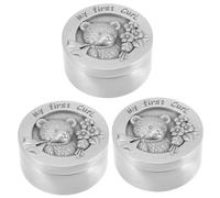 CRILSTYLEO 3piezas Caja De Recuerdos Para Cabello Fetal Elegante y Portátil Colección De Mechones Para Bebés Diseño De Inoxidable Especial Para Primer Cabello De Tu Hijo