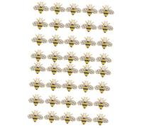 CRILSTYLEO 40 Piezas Accesorios Metalicos Para Uñas Frustrar Kit De Esmalte De Uñas Felpa Rosario Brillantina Mini Clavos Adornos De Abejas Para Manualidades Joyería De Abeja Gel Abs Golden