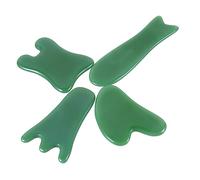 CRILSTYLEO 4Pcs Gua Sha Tablero De Masaje Roller Facial Board Jade Roller Cream Tools Auto Cody Body Relief Muscle Body Plate Roller De Suero Rodillo De Suero Jade Sintético Green Jade