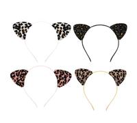 CRILSTYLEO 4piezas Diademas Orejas De Gato Estampado De Accesorios Para Fiestas Para Halloween Cumpleaños y Cosplay