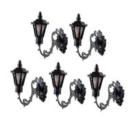 CRILSTYLEO 5 Piezas Aplique Micro Paisaje Mini Modelo De Lámpara Farola En Miniatura Muebles De Casa De Muñecas En Miniatura Cosas En Miniatura Luz Led Acero Inoxidable Más Abs Black