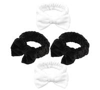 CRILSTYLEO Diademas De Maquillaje Para Mujer Juego De Diademas Con Lazo A La Moda Diadema Elástica Para El Cuidado De La Piel 4 Unidades