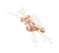 CRILSTYLEO Peine De Flores Para Novias Accesorio De Pelo Elegante Para Bodas y Fiestas Joyería De Cabello Duradera y Confortable Diseño Único De Diamantes De Imitación