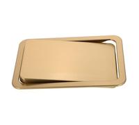 CRILSTYLEO tapa de acero inoxidable cubrebasura de cocina bote de basura con tapa abatible tapa del cubo de basura con solapa cubierta de cubo de basura de encimera tapa del basurero Golden