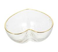 CRILSTYLEO Tazón De Vidrio Con Forma De Corazón Cuenco Para Ensalada Transparente Perfecto Para Postres
