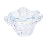 CRILSTYLEO Vaso De Cristal Para Uñas Recipiente Decorativo Diseño Creativo Tapa Incluida