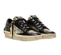 Crime London, SK8 Deluxe Wedge - Zapatos de piel a la moda casual, Black Platinum, 38 EU