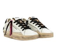 Crime London, SK8 Deluxe Wedge - Zapatos de piel a la moda casual, White Black Gold, 39 EU