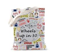 Criminal TV Show Merch Wheels Up in 30 Tote Bag for Criminal Lovers Spencer Reid Fans Gift BAU Gift, Bolsa con ruedas, medium