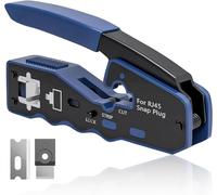 Crimpador RJ45 Profesional para Cat8 Cat7 Cat6a Cat6 Cat5e RJ11 3 en 1 RJ45 Pasante Passthrough Herramienta de Crimpadora Alicate de Crimpar con Función de Corte y Desforre con Bloqueo Seguro