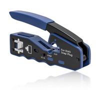 Crimpador RJ45 Profesional RJ45 Pasante Passthrough para Cat8 Cat7 Cat6a Cat6 Cat5e RJ11 3 en1 Herramienta de Crimpadora Alicate de Crimpar Universal con Función de Corte y Desforre con Bloqueo Seguro
