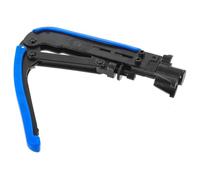 Crimpadora Coaxial Multiusos Azul para Cables, Uso Doméstico y Oficina | Acero Inoxidable y Plástico, Mecanismo Preciso, Termina Redes, Herramienta Profesional Compacta