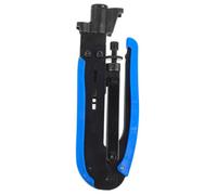 Crimpadora Coaxial Pequeña Profesional para Cables y Conectores F | Acero Inoxidable y Plástico, Mecanismo Preciso, Uso Doméstico E Industrial, Color Azul