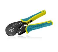 Crimpadora De Alambre Hexagonal VXC9 16-6, Juego De Herramientas De Alicates De Crimpado Autoajustables Y De Trinquete 0,08-16mm² 28-5AWG For Terminales Tubulares Cómodo mango de manejo(VXC9 16-6 Gree