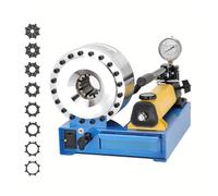 Crimpadora de mangueras hidráulica de mano: herramienta para crimpar mangueras hidráulicas con cabezal de crimpado ajustable, juego de 8 matrices, apta para mangueras de acero, acero inoxidable y do