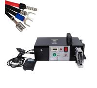 Crimpadora de terminales eléctrica, herramienta crimpadora de cables de 95 W con 8 matrices y pedal, alicates multifuncionales de 12,7 KN con pelado y recorte, para reciclaje de cables