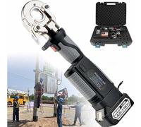 Crimpadora eléctrica alimentada por batería con sensor de presión, herramienta de crimpado hidráulico, kit de herramientas para cables eléctricos de 360°, 12 pares de matrices de 16 a 300 mm²