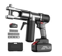 Crimpadora eléctrica hidráulica de cable con cabezal giratorio de 360°, fuerza de 90 KN, presión de salida 25-70 MPa, ideal para crimpado de terminales de cable en diversas industrias, batería de