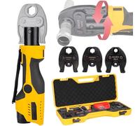 Crimpadora eléctrica inalámbrica, herramienta hidráulica de tubería de cobre con 3 mandíbulas para sistemas de tuberías