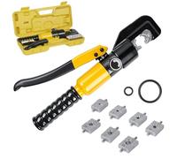 Crimpadora hidráulica, 8 toneladas, juego de terminales de cable con 8 Dies 4-70 mm², alicates de terminales de cable, alicates hidráulicos para cables de cobre y aluminio, terminales de cable