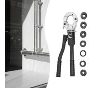 Crimpadora hidráulica 80 kN con 7 mordazas V12-V28, juego de herramientas de prensa profesional para tubos de cobre, alicates de prensado manual de acero 41Cr4 con maletín