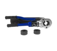 Crimpadora hidráulica, alicates de prensado de tubos 10T/98KN con 3 mordazas (1/2", 3/4", 1"), cabezal giratorio de 360° para tubos de cobre, alicates hidráulicos de compresión de tubos con caja de