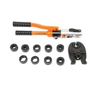 Crimpadora hidráulica de 10 toneladas con 10 pares de crimpadoras V12/15/18/22/28 mm + M12/15/18/22/28 mm Juego de herramientas profesionales para terminales de cobre y aluminio naranja