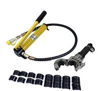 Crimpadora hidráulica de 6T con 9 juegos de alicates de presión para tubos de acero inoxidable hidráulicos V 12 - 28 mm, crimpadora con cabezal giratorio de 360° para terminales de cable