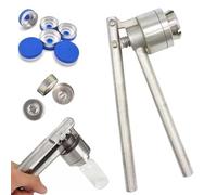 Crimpadora Manual de Vial 13mm 15mm 20mm, Pinza Selladora de Acero Inoxidable para Tapas Flip Off, Herramienta de Tapado de Botellas para Laboratorio y Hogar(13mm,Pure al)