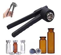 Crimpadora manual de viales de aluminio (8-32 mm) - Herramienta de crimpado de tapa de botella de acero inoxidable, sellador de viales abatible, eficiente tasa de producción de 20-30 botellas/mínimo.