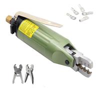 Crimpadora neumática, alicate manual para terminales con diseño de ganchos, alicate neumático para terminales aislados desnudos con 3 cabezales de sujeción, para diversos tipos de terminales