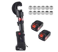 Crimpadora portátil 12 toneladas hidráulica eléctrica, recargable 18V 4Ah, para terminales de cobre y aluminio, crimpado continuo con LED display