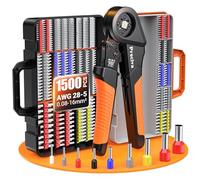 Crimpadora Preciva con 1500 Conectores，Crimpadora Terminales Electricos 0.08-16mm²，Ajustables,Terminal EléCtrico,Para Bricolaje Y Uso Industrial Terminales EléCtricos