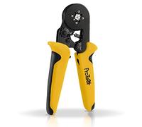 Crimpadora, ProTool Pinza para crimpar puntalos, Enganchar extremos cables, conectores de cable, terminal aislado 0.25-10 mm² - Herramienta crimpadora de terminales
