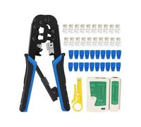 Crimpadora RJ45, Herramienta de Crimpado RJ11 RJ45, Alicate Pelador y Cortador de Cables de Red LAN Ethernet, para RJ11 RJ12 RJ45 de 6 Pines y 8