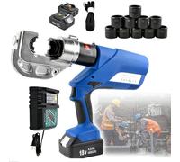 Crimpeadora A BateríA De Litio,Kit De Crimpadora HidráUlica EléCtrica InaláMbrica,Con Matrices De Crimpeo De 16-300 Mm²/400 Mm²,Para Cables EléCtricos DoméSticos E Industriales(EZ-400)