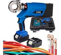 Crimpeadora HidráUlica EléCtrica Industrial Para Terminales De Cable,Crimpadora A BateríA De Litio,Crimpadora Recargable Para Terminales De Cobre/Aluminio,Para Cables DoméSticos E Industriales(EZ-300)