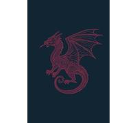 Crimson Dragon Ascend: Red Dragon Notebook | Dark Fantasy Journal | Mythical Creature Line Art Cover