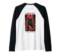 Crimson Oath Warrior Dark Fantasy Samurai Anime Arte japonés Camiseta Manga Raglan