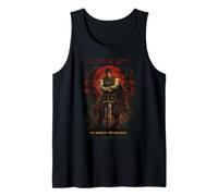 Crimson Oath Warrior Dark Fantasy Samurai Anime Arte japonés Camiseta sin Mangas
