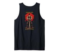 Crimson Oath Warrior Dark Fantasy Samurai Anime Arte japonés Camiseta sin Mangas
