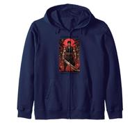 Crimson Oath Warrior Dark Fantasy Samurai Anime Arte japonés Sudadera con Capucha