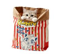 Crinkle Cat Bag - Interactive Foldable Crinkle Sack | Cartoon Paper Box Pet Play Bag For Kittens Small Dogs | Indoor Outdoor Shelter For Travel Car Camping Desk Bedside Window Chair Couch Use